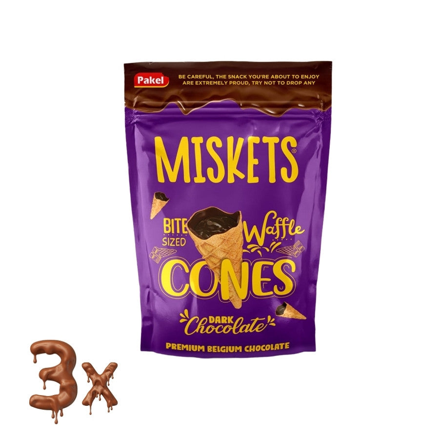 Miskets Waffel Cones Dunkle Schokolade - 3 Stück